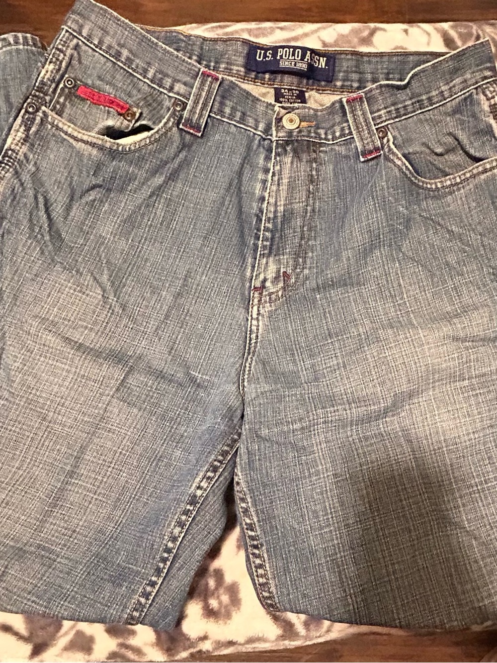 U.S. Polo Assn. Men's Faded Light Blue Relaxed Jeans